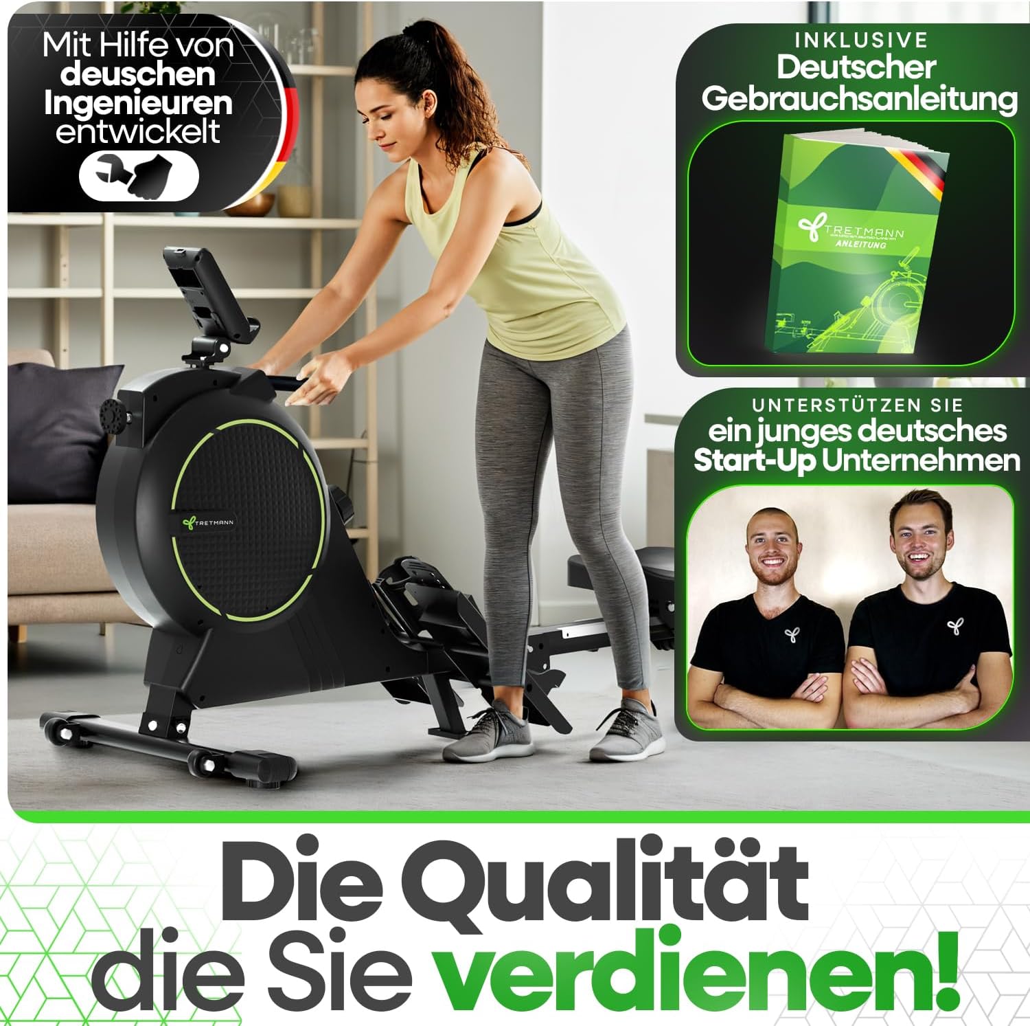 TRETMANN Rivo Wirbelstrom-Rudergerät — Magnetisches Rudergerät