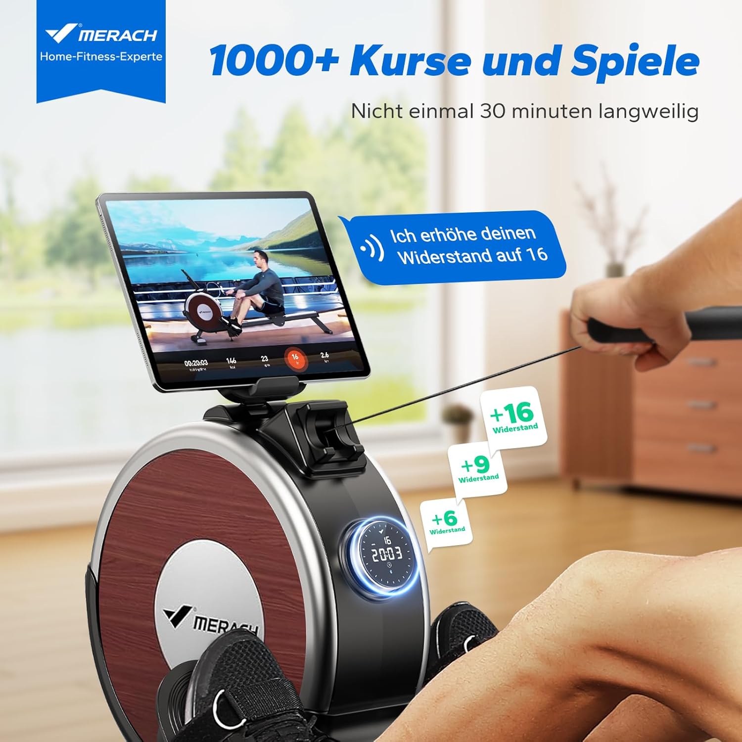 MERACH Magnet-Rudergerät (16 Stufen) — Magnetisches Rudergerät